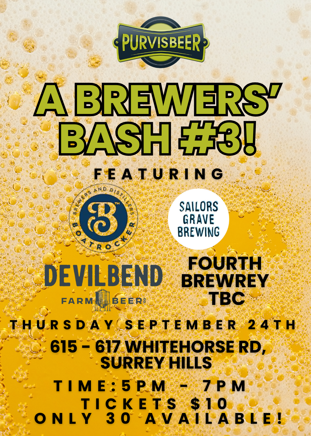 Event Booking - A Brewers' Bash #3 September 2026