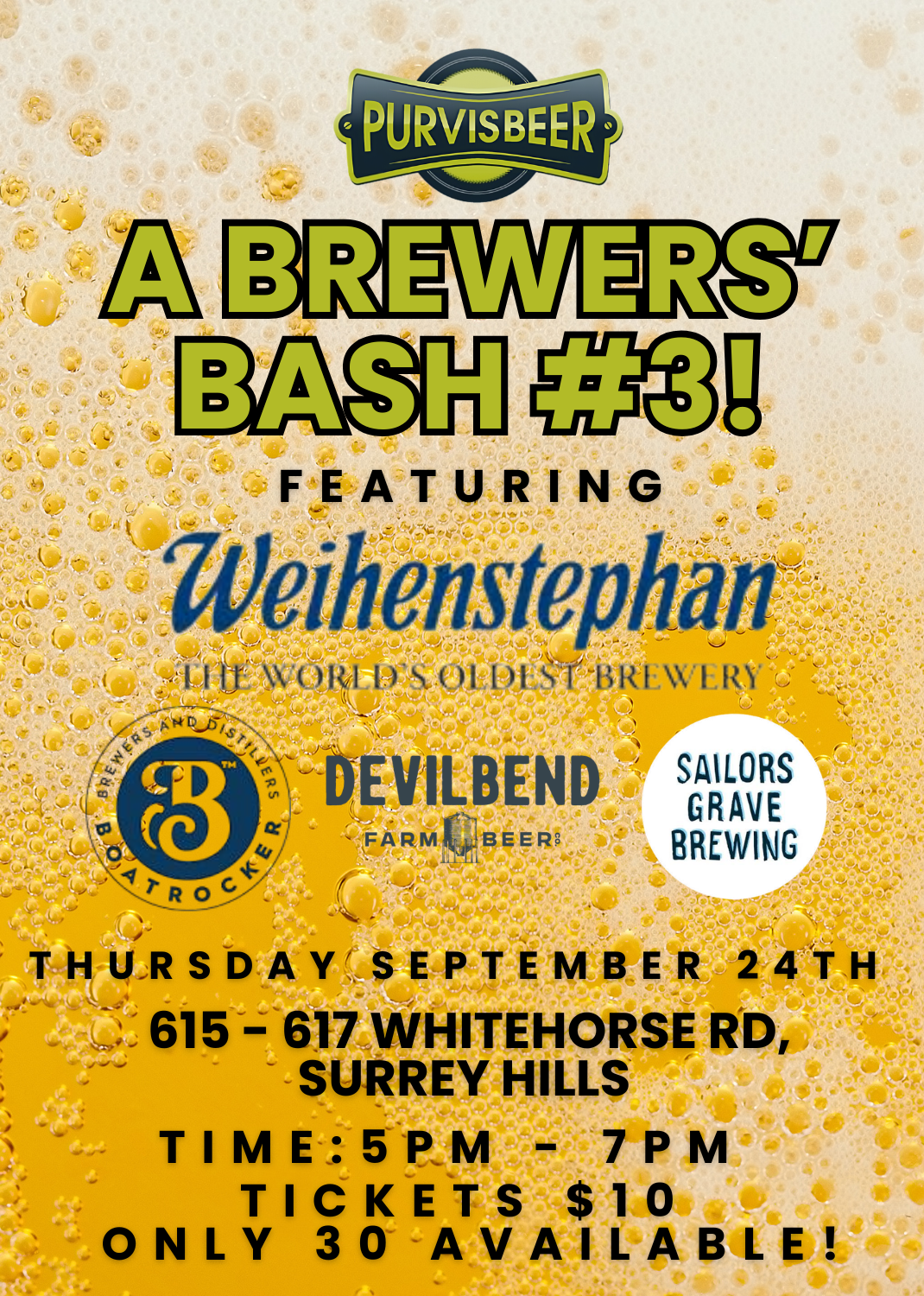 Event Booking - A Brewers' Bash #3 September 2026