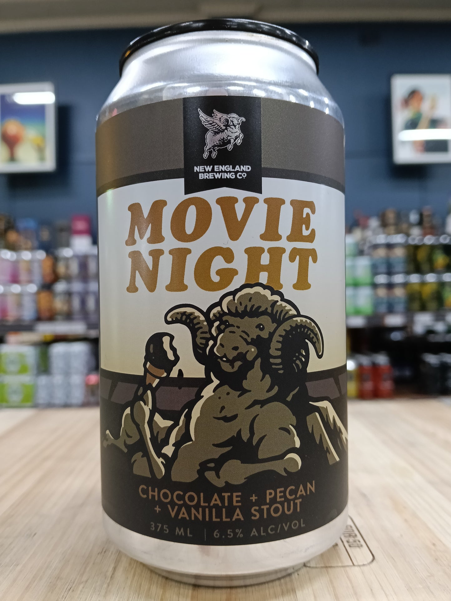New England Brewing Co. Movie Night Chocolate Pecan Vanilla Stout 375ml Can