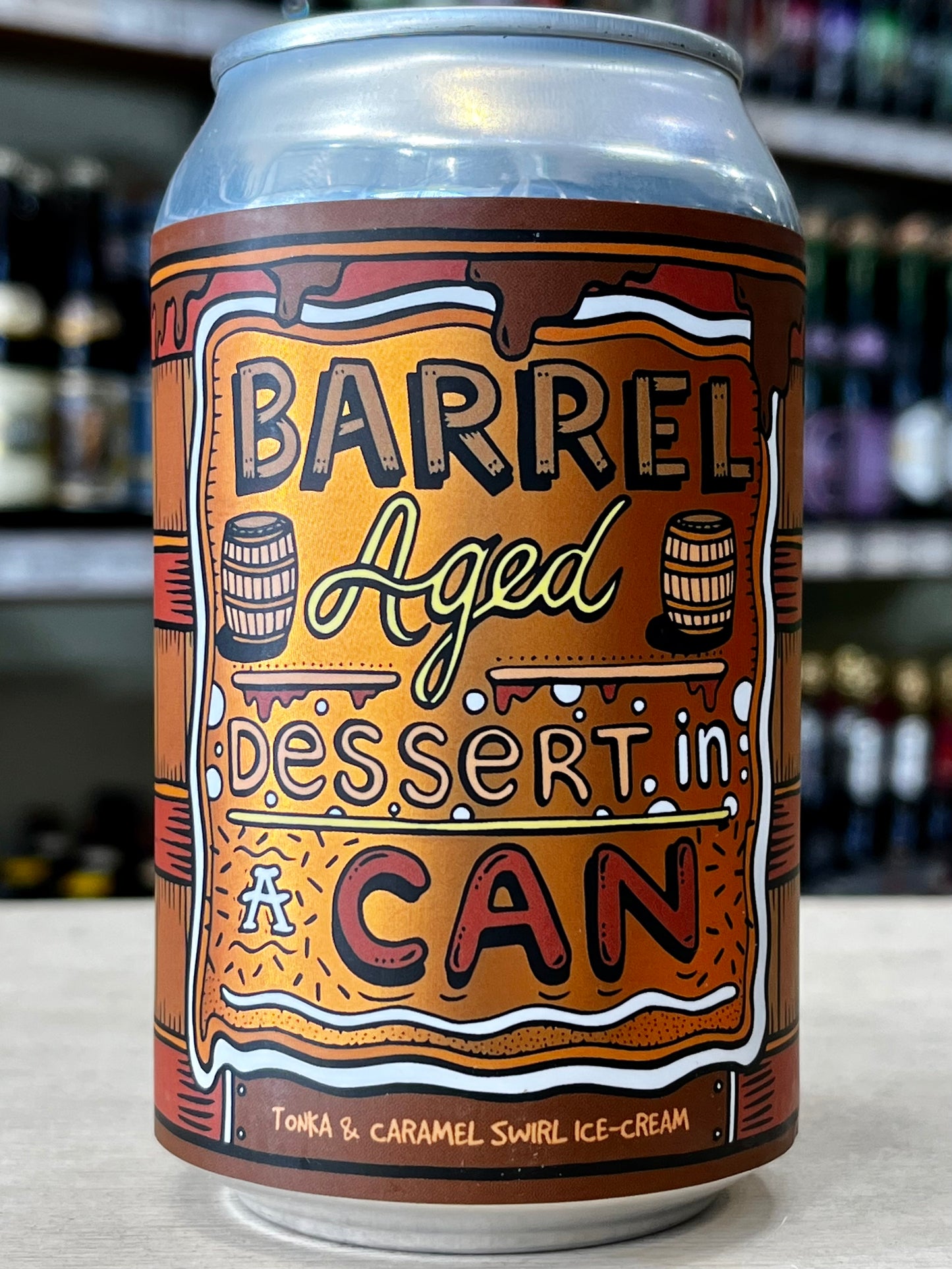 Amundsen Barrel Aged Dessert In A Can Tonka & Caramel Swirl Ice-Cream 330ml Can