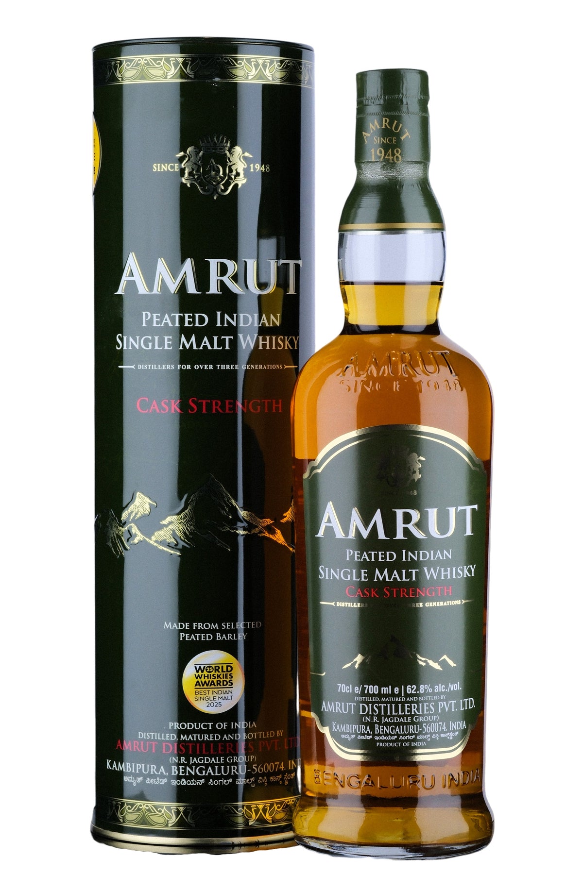 Amrut Distilleries Peated Cask Strength Whisky 62.8% 700ml