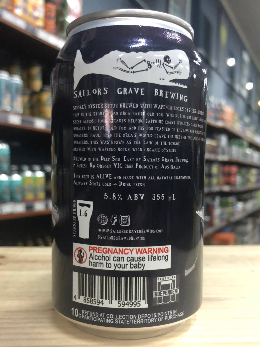 Sailors Grave Law of The Tongue Oyster Stout 355ml Can