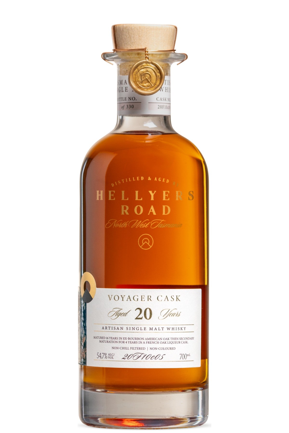 Hellyers Road Voyager Cask 20yr Old Single Malt Whisky 700ml