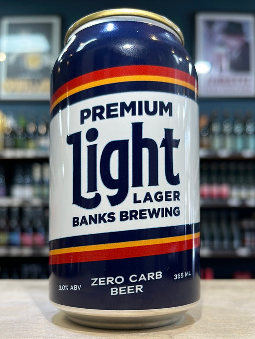 Banks Premium Light Lager Zero Carb 355ml Can
