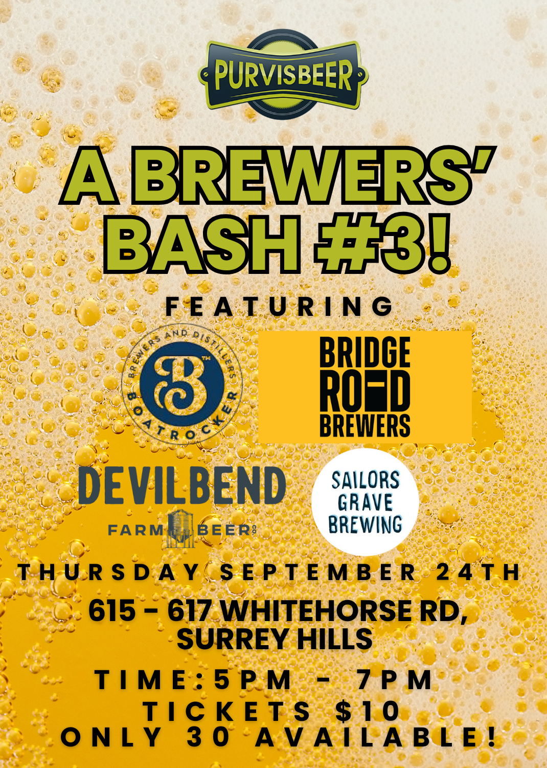 Event Booking - A Brewers' Bash #3 September 2026