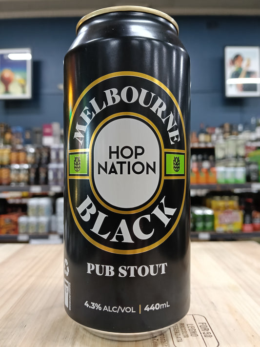 Hop Nation Melbourne Black Nitro Pub Stout 440ml Can
