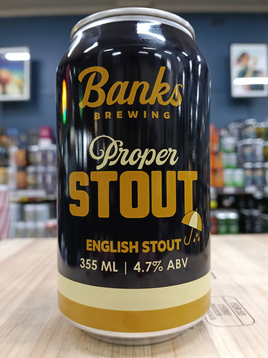 Banks Proper English Stout 355ml Can