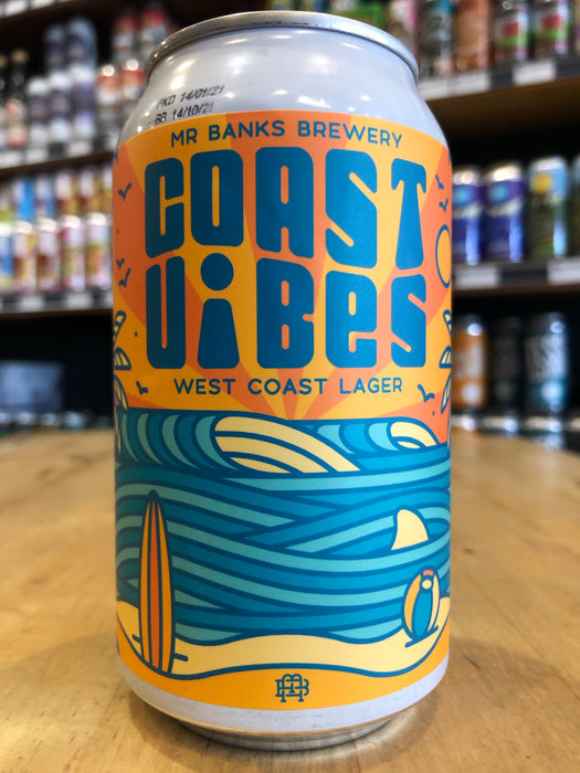 Mr Banks Coast Vibes West Coast Lager 355ml Can
